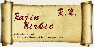 Rajin Mirkić vizit kartica